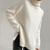Women's Spilt Turtleneck Sweaters Oversized Long Sleeve Knitted Pullover Tops Casual Fall Winter Trendy Outfits Solid Color Basic Sweaters for Women