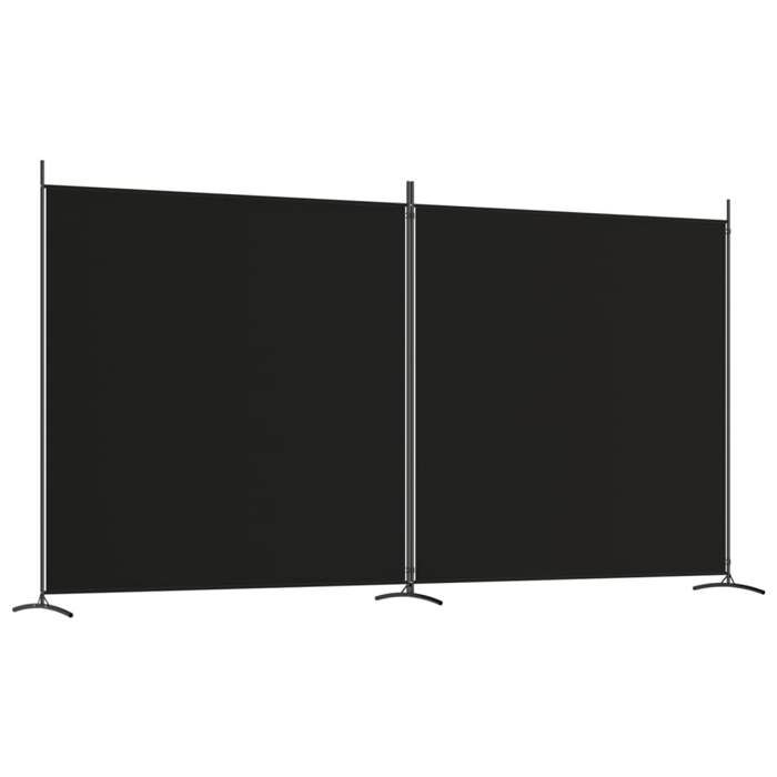 VidaXL Cloison de Séparation 2 Panneaux Séparateur de Pièce Pliable Diviseur Écran d'Intimité Paravent Décoration Salon Noir 350277