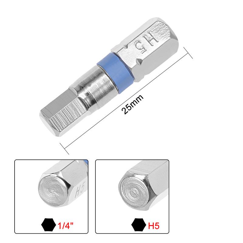 

4pcs Hexagon Screwdriver Bit Set 1/4 Hex Shank 25mm H4 H5 Hex Head Screw Driver Bits For Power Tool S2 High Alloy Steel