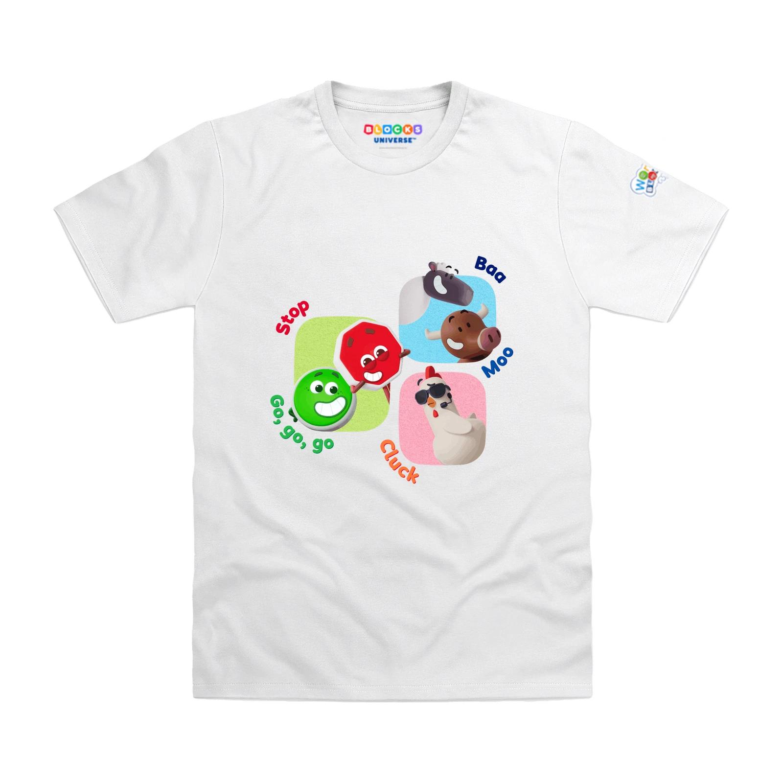 

Officially Licensed Wonderblocks Character Tiles Kids T-Shirt 140