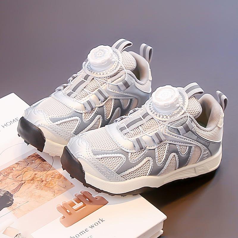 Girls' Sports Shoes 2025 New Autumn Children's Shoes Medium and Old Children's Rich Yellow Mesh Shoes Mesh Breathable Thin