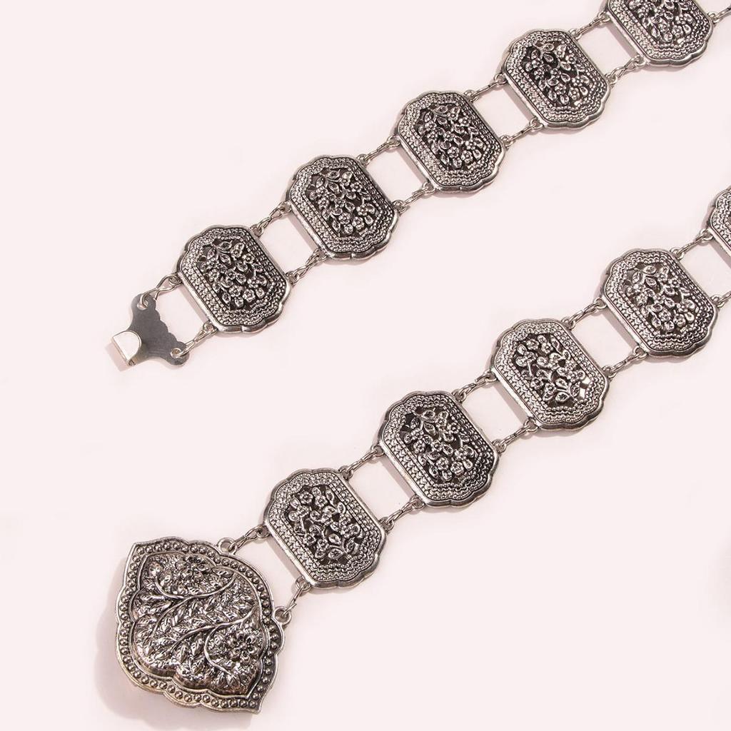 Women's Retro Ethnic Metal Waist Chain Belt for Belly Dance and Dress Decoration