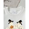 European Sizes Girls' Halloween Long-Sleeve Round-Neck Fun Print Casual Top, Kids' Autumn Clothing, for Trick-Or-Treat Parties.