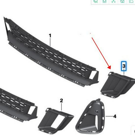 BMW 6 Series G32 GT Front Bumper Fog Light Trim Set (Left & Right) - 51118081611, 51118081612
