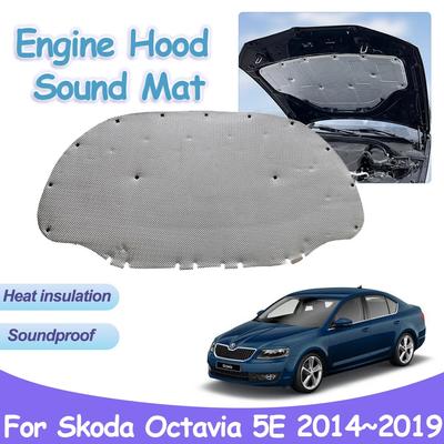 Auto-Motorhaubenpolster, für Skoda Octavia 5E Scout 2014~2019, Schall-/Wärmedämmung, Baumwollfutter, feuerfestes Innenteilzubehör