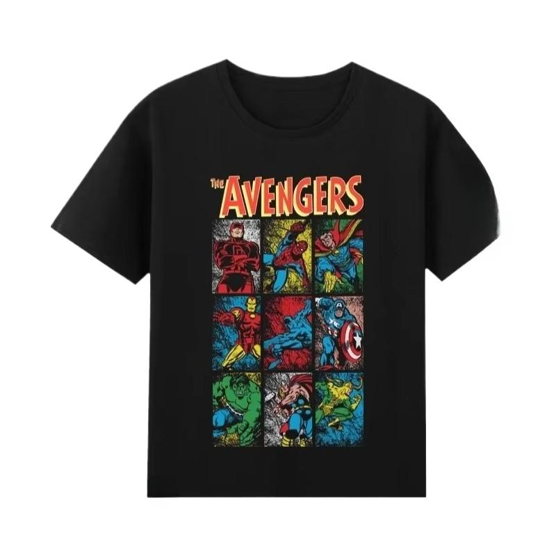 

2026 new Marvel Avengers Team Iron Unisex American Retro Trend Pure Cotton ShortSleeved Loose TShirt S