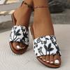 Fashion 2025 Summer New Print Women’s Open Toe Slippers Outdoor Casual Low Heel Sandals for Hot Sale Plus Size Daily Beach Slippers