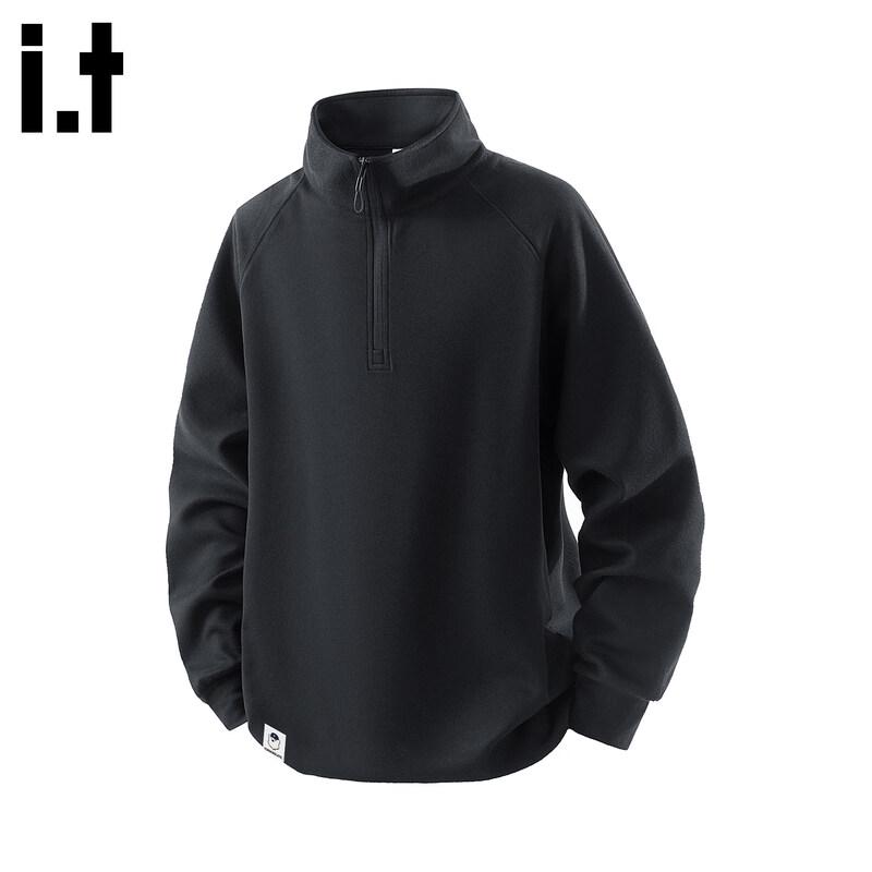CHOCOOLATEit Men's Raglan High-Neck Half-Zip Sweatshirt