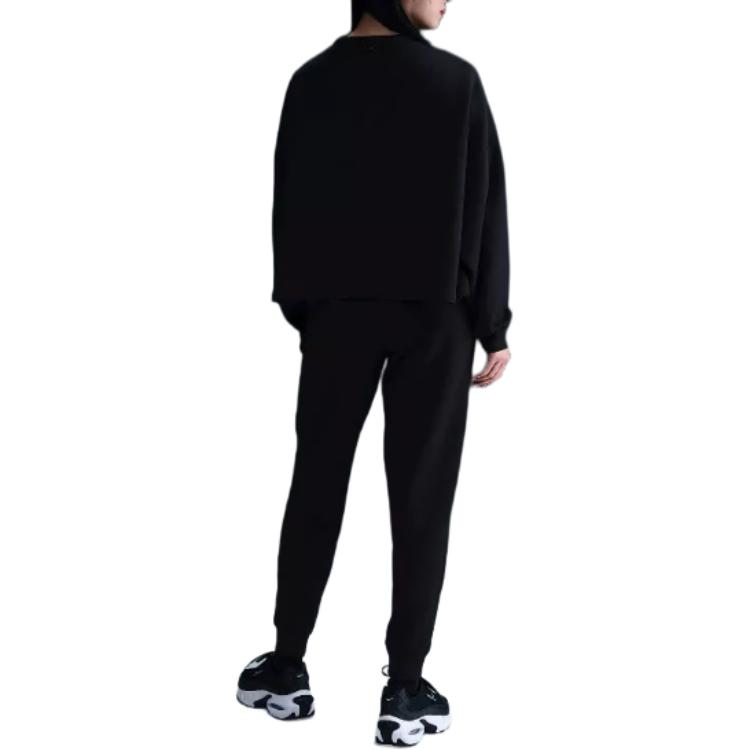 Nike Solid Color Crew Neck Pullover Long Sleeve Loose Sweatshirt Women Sweatshirt Black HQ8194-010