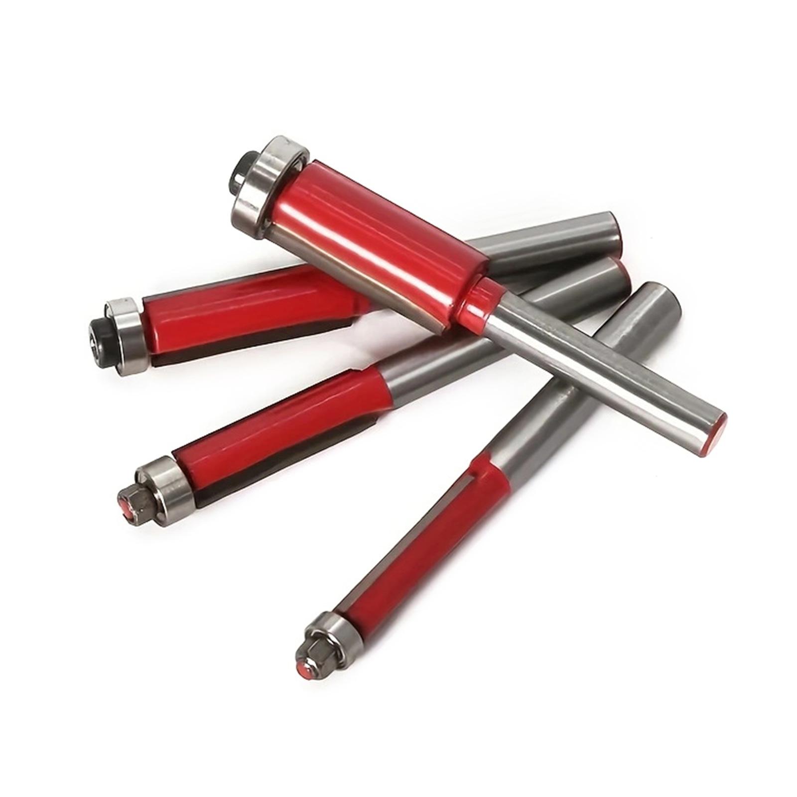 

4pcs High Precision Red Router Bits Set for Woodworking and DIY Projects with Durable Tungsten Steel Construction