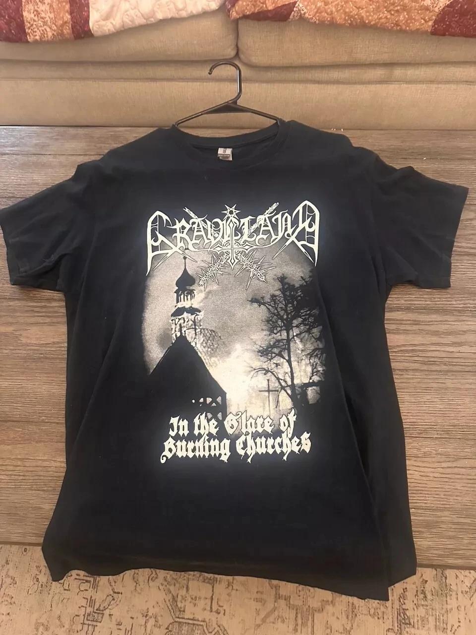 

Official Graveland In the Glare Of Burning Churches Medium Men Women Summer T-Shirt Men s T-Shirt Black Crew Neck Tee 4XL