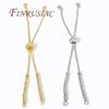 Adjustable Bracelet Chain 18K Gold Plated Half-finished Bracelet With Rubber Stopper Beads,Jewelry Making DIY Necklace Findings