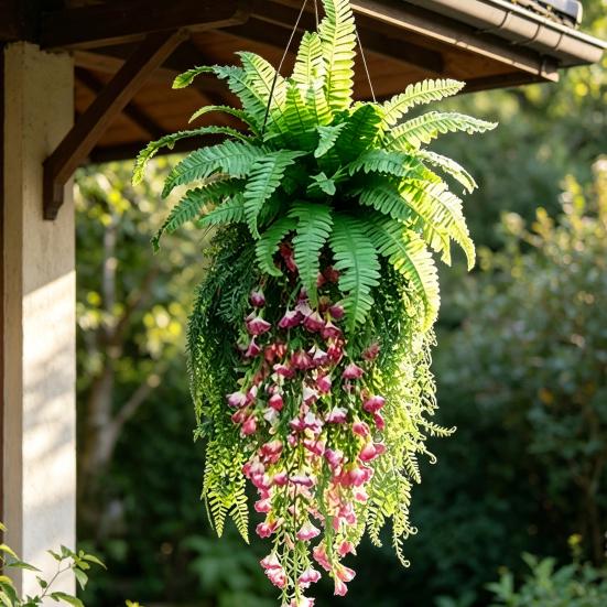 Fake Hanging Plants, UV Resistant Fake Vines, Artificial Ivy Plants, Outdoor Faux Plants, Indoor Bedroom Living Room Boho Wall Porch Shelf Decor