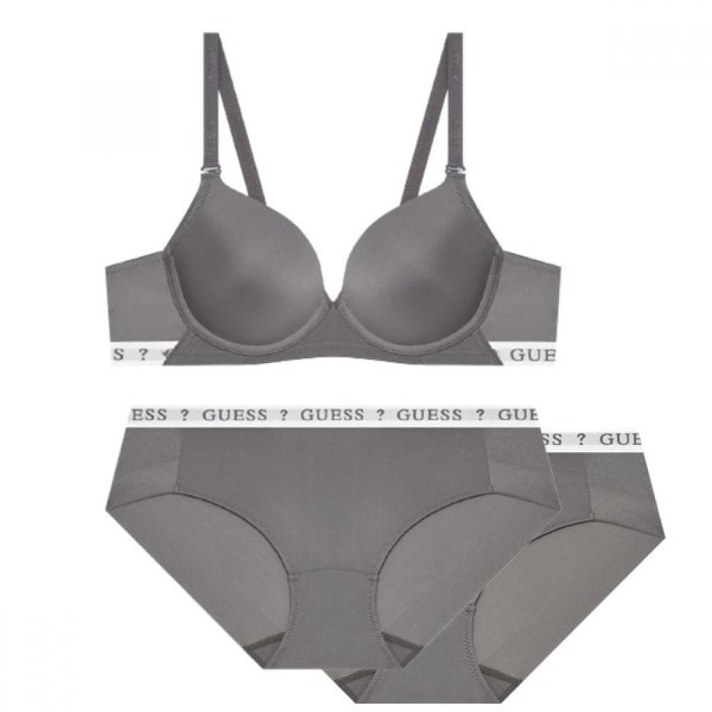 Guess Underwear  Non Wire  White Band Bra 1pc + Panties 2pcs Set 75A/90