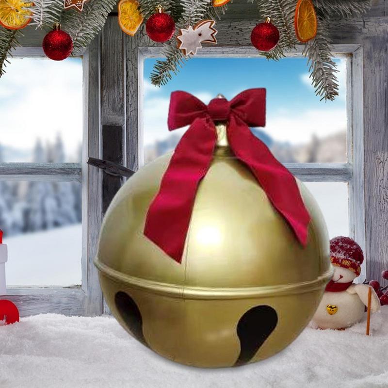 2025 Christmas PVC Inflatable Balls Xmas Tree Bell Shape Hang Decorated balloon Balls for Patio Garden Wedding Decoration