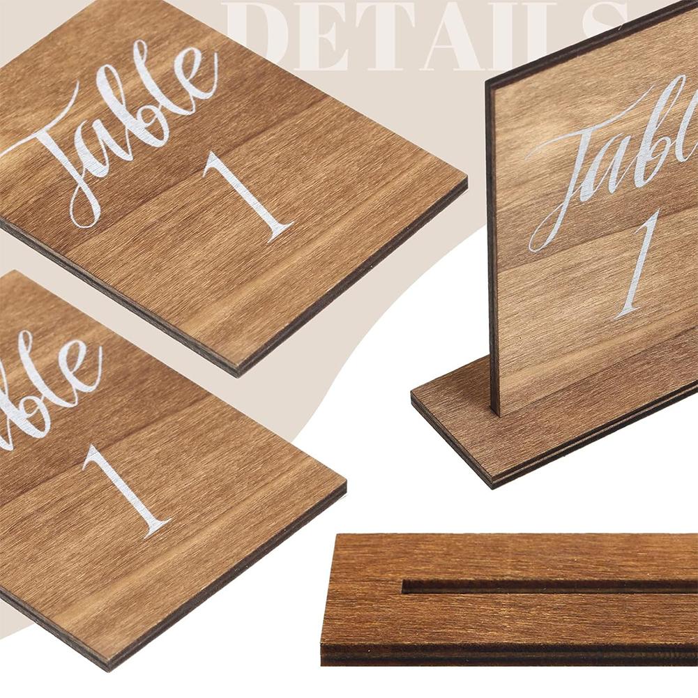 Wedding Table Numbers 1-20 with Wooden Base Wood Tables Number Signs Wooden Tables Markers for Wedding Reception