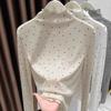 Fashion Polka-dotted Half-turtle Collar Bottoming Shirt for Women To Wear In Autumn with a Solid Color Top and Long Sleeves
