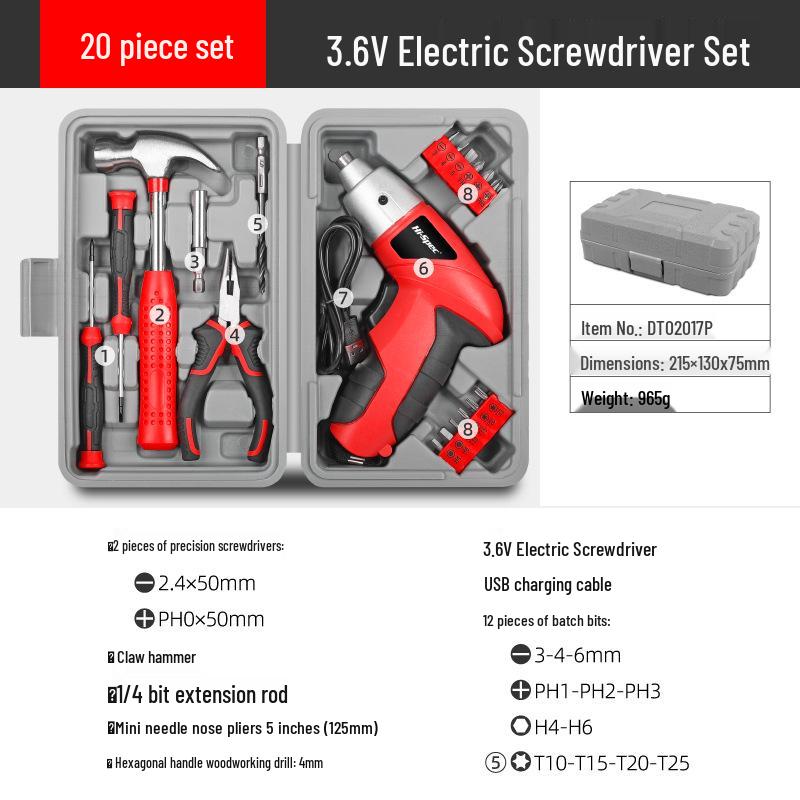Rechargeable Multifunctional Electric Screwdriver & Hand Drill Set