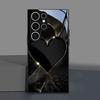 Black gold heart-shaped tempered glass phone case suitable for Samsung Galaxy S26 S25 S24 S22 S21 S20 FE/Ultra/Plus5G anti drop