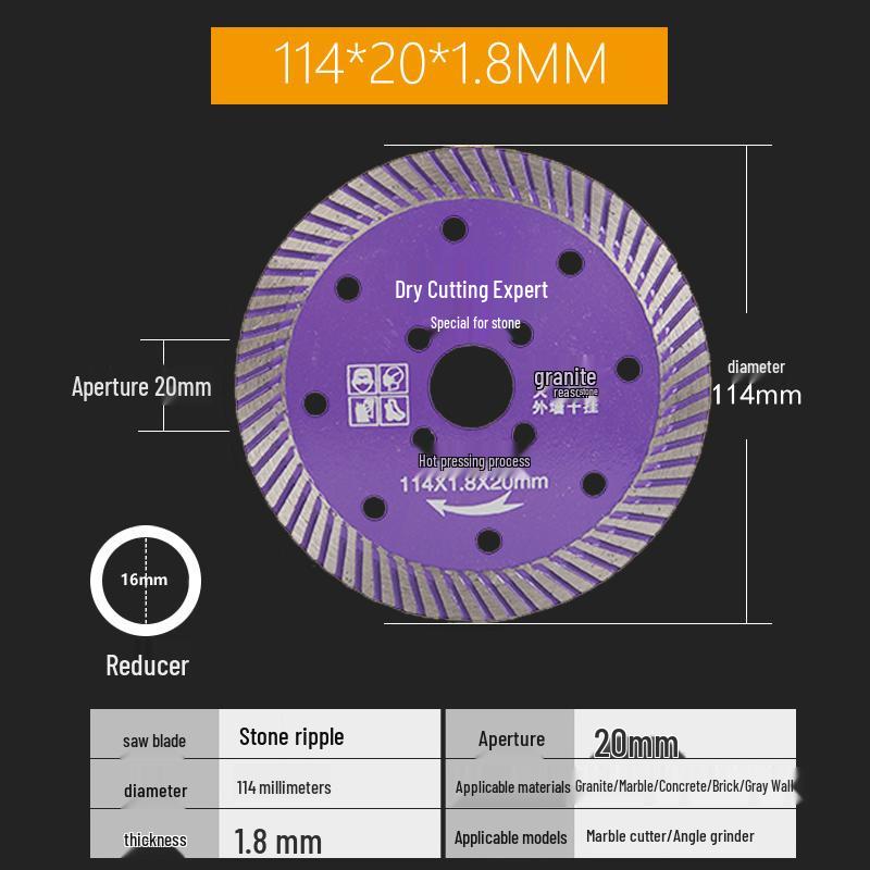 Diamond Grooving Blade: Concrete Cutter for Angle Grinders - Ideal for Dry Cutting Stone, Red Brick, Cement, and for Wall Grooving In Plumbing Work.