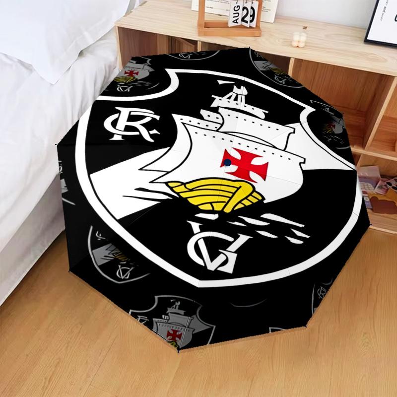 1PC CR Vasco Da Gama Printed Umbrella Folding Umbrella, Automatic Umbrella 8-Frame for Travel, Camping Fan Gifts Christmas Gifts