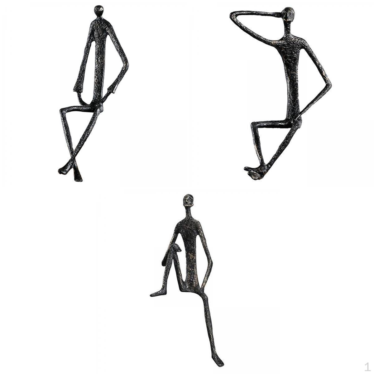 

3 штуки Скандинавская человеческая фигурка Металлическая статуэтка Коллекционная для рабочего стола Домашний офис Декор Подарок