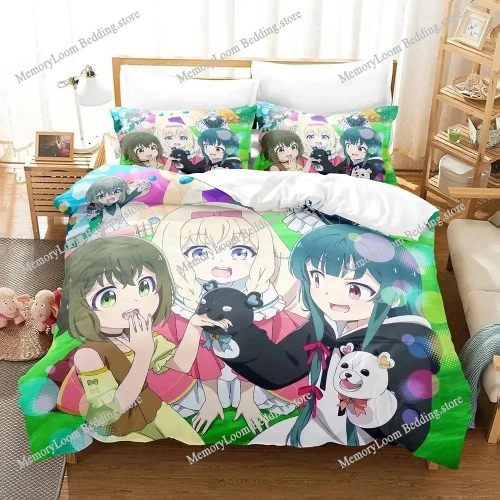 Anime Character Cute Kuma Kuma Kuma Bear Bedding Set Full/Queen/King Size Duvet Cover Pillowcase Kids Adult Soft Home Textile