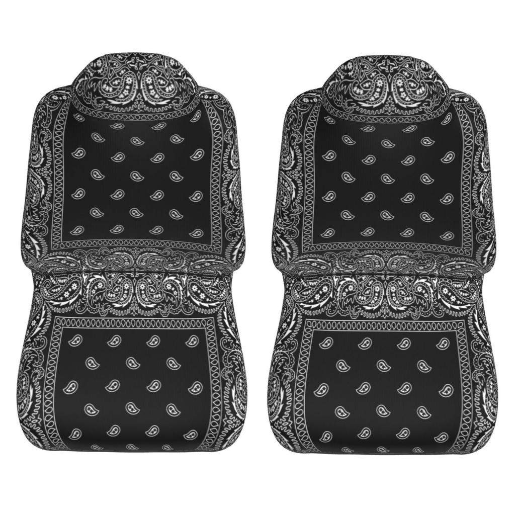 Ethnic Bohemia Style Paisley Bandana Print Car Seat Covers for Women Man Universal Auto Front Seats Protector Fits for Car SUV