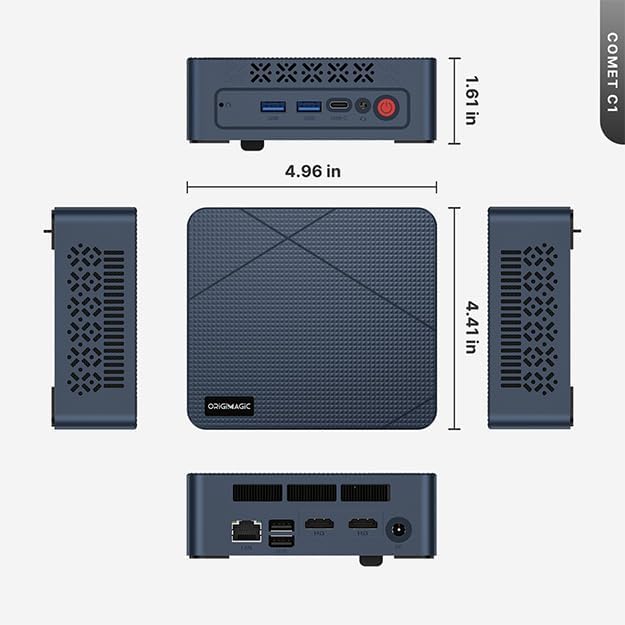 Origimagic Mini PC Intel 12th Gen N97 Mini Computer up to 11 Pro PC with 16GB 512GB 4K Triple and for Home and Office Use C1, (Beat N100/N95, 3.6GHz),