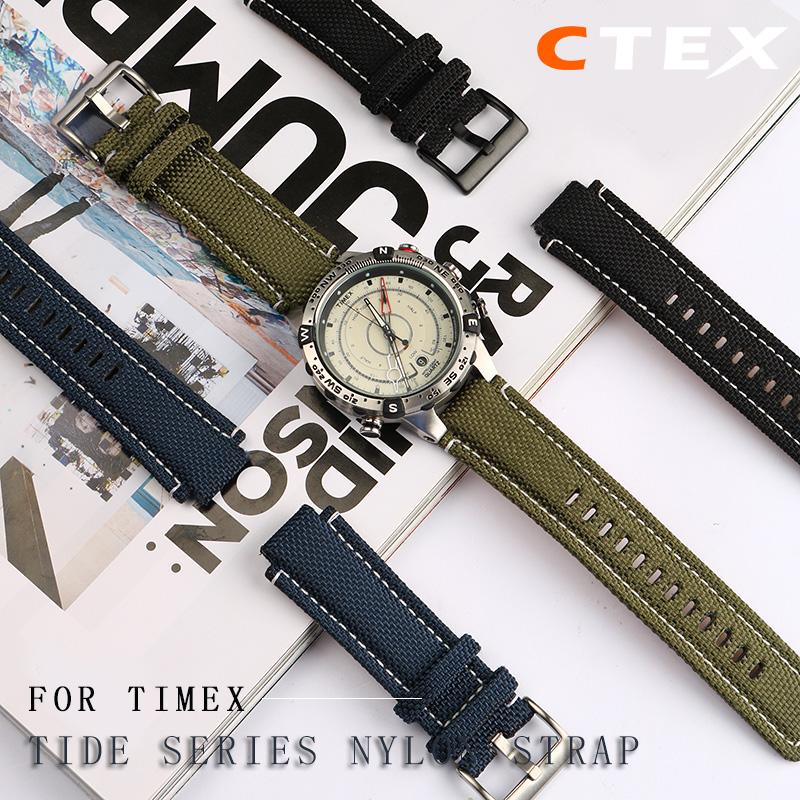 Für TIMEX Tidal T2N721 T2N720 T2n739 TW2T76300 TW2T76500 Sport-Canvas-Uhrenarmband Mann Nylon-Armband schweißfest weich Uhrenarmband