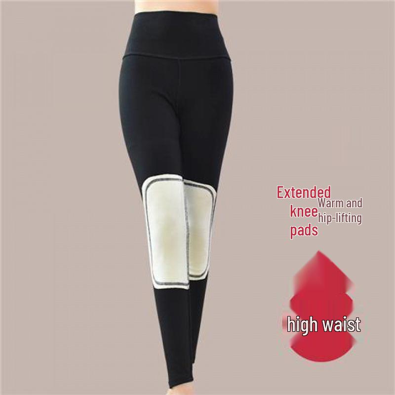 High Waist Thermal Knee-Lined Leggings for Women - Thick, Fleece-Lined, Winter Warmth and Body Shaping.