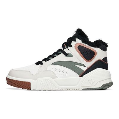 Flame Leather Warm Non-Slip Shock Absorbing Wear-Resistant High-Top Sneakers Men Sneakers White Gray Black 112248990R-4