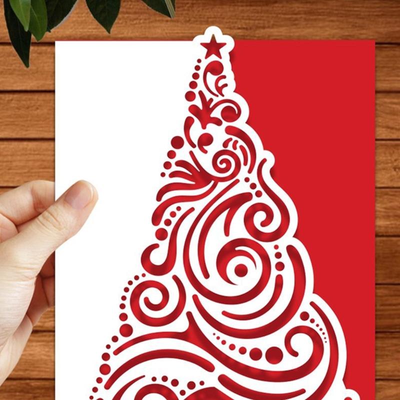 Christmas Tree Embossing Die Cuts Christmas Theme Cutting Dies for Christmas Card Making Scrapbooking DIY Album Craft