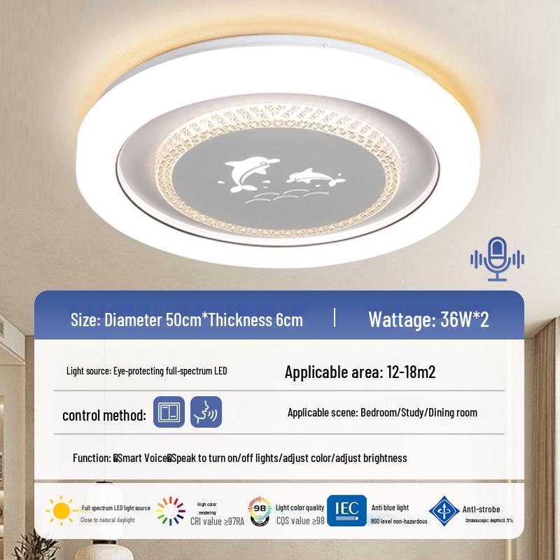 2025 Modern Minimalist LED Ceiling Light for Master Bedroom & Kids' Rooms - Full Spectrum Eye Protection
