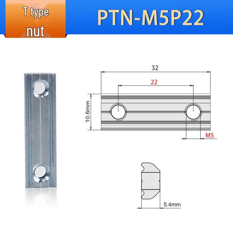Leidun Euro Standard Aluminum Profile T-Nut Slider PTN-M4-M6, High Wear Resistance.