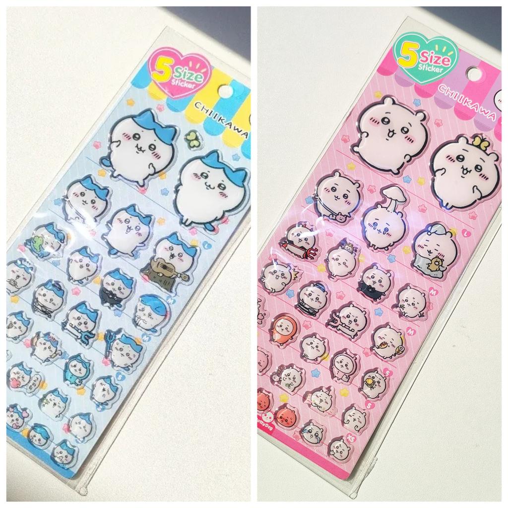 Cute Chiikawa Cartoon Glitter Stickers Waterproof 3D Character Decals Presents for Kids Beautiful Design Durable