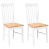 VidaXL Dining Chairs Cushions 2 Pcs White Solid Rubber Wood, Dining Chair, Chair, Living Room Chair, Chairs At 4102504