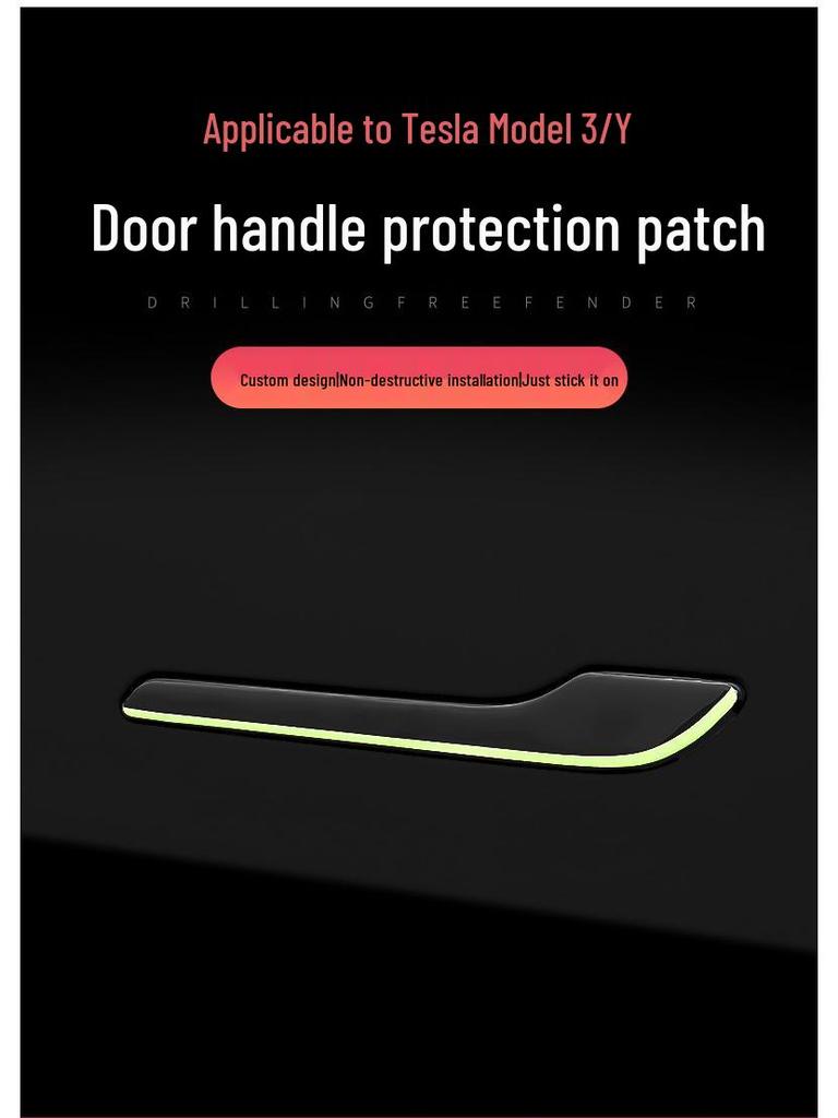 Luminous Anti-Scratch Door Handle Stickers for Tesla Model Y/3