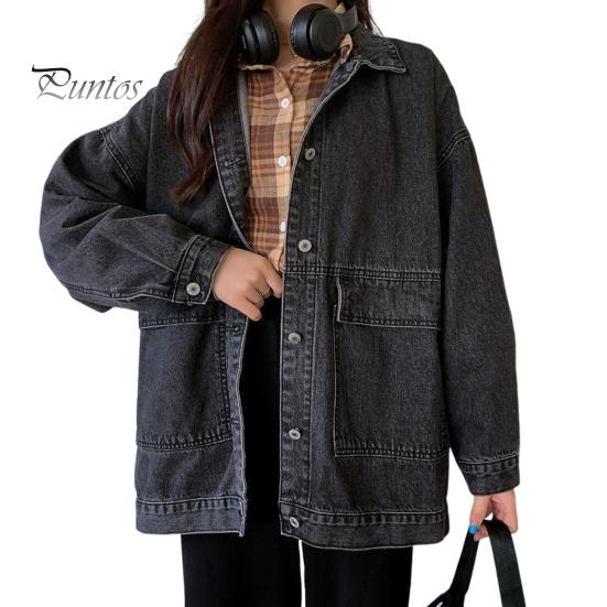 

Женская джинсовая куртка в стиле ретро, однобортная, свободный отложной воротник, длинные рукава, однотонные карманы, женское пальто больших размеров для поездок на работу и шопинга XXXXXL