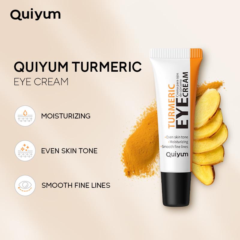 QUIY 15g Turmeric Root Powder Hydrating Eye Cream for Nourishing and Moisturizing Eye Area. Standard Size