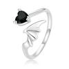 WOSTU 925 Silver Pet Cat Stackable Opening Ring For Women Snake Dog Adjustable Rings Fine Jewelry Party Birthday Gift