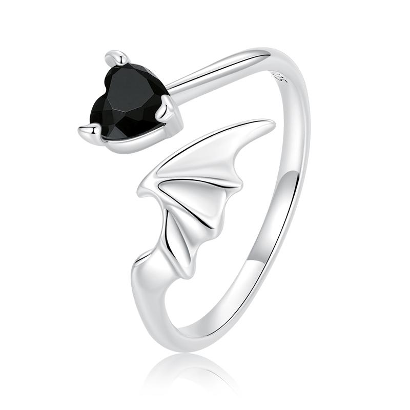 WOSTU 925 Silver Pet Cat Stackable Opening Ring For Women Snake Dog Adjustable Rings Fine Jewelry Party Birthday Gift