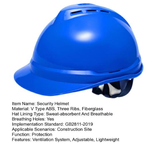 Construction Head Protection Hard Hat Adjustable Breathable Lightweight Men Women Outdoor Industrial Work Security Helmet with Ventilation System