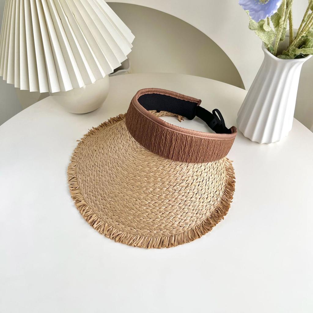 Hat Women'S Lace Edge Straw Hat Summer New Style Travel Strap Japanese Strap Sweet Sunshade Hat Outdoor Fisherman'S Hat