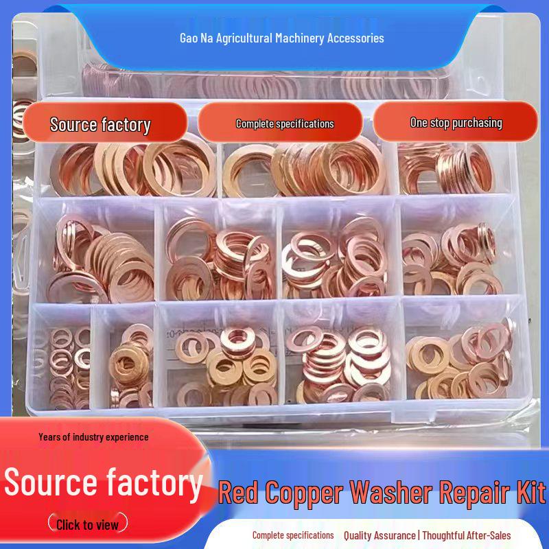 Purple Copper Gasket Repair Set - Pure Copper Sealing Flat Washers, Standard & Special Shapes 8mm Purple Copper Washer (100PCS)
