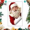 Peeping Santa Decorations Peeking Claus Static Window Cling, No?Glue Christmas Sticker, Waterproof Decor Reusable Glass Decal, Holiday Atmosphere