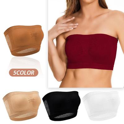 Top a tubino senza spalline taglie forti per donna - Top traspirante avvolgente a linea singola, esterno e interno.