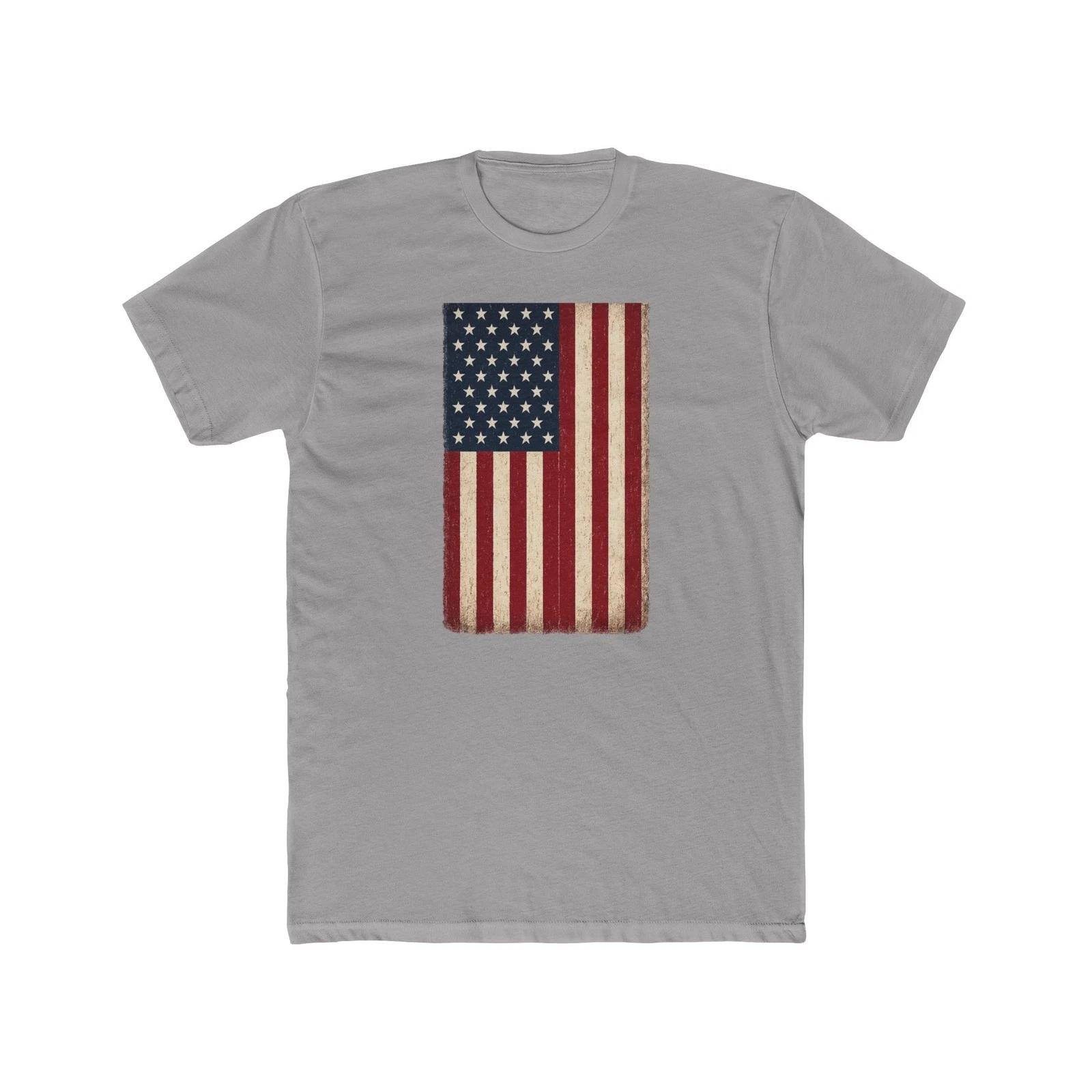 Patriotic US American Flag Organic T-Shirt L