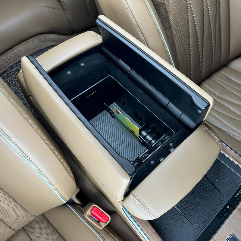 1PC Car Interior Trim Central Storage Box Console Armrest Organizer Holder black ABS For Genesis G80 RG3 PE 2025 Left-hand Drive