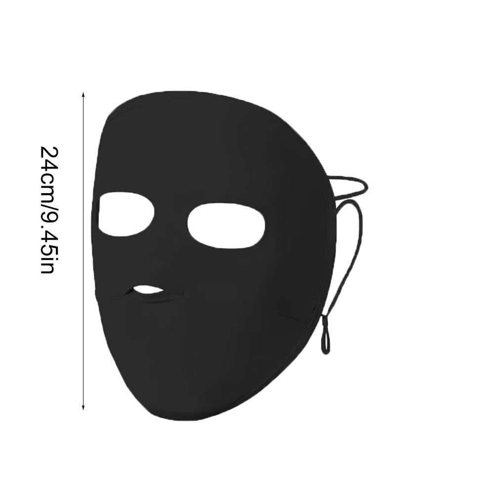 Elastic Full Face Ice Silk Mask Solid Color Sunscreen Veil Sunscreen Mask UV Protection Face Scarves Face Cover Fishing